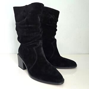 Vince Camuto Kenidra Boots Women's 8W Black Suede Slouchy Winter Western Festive